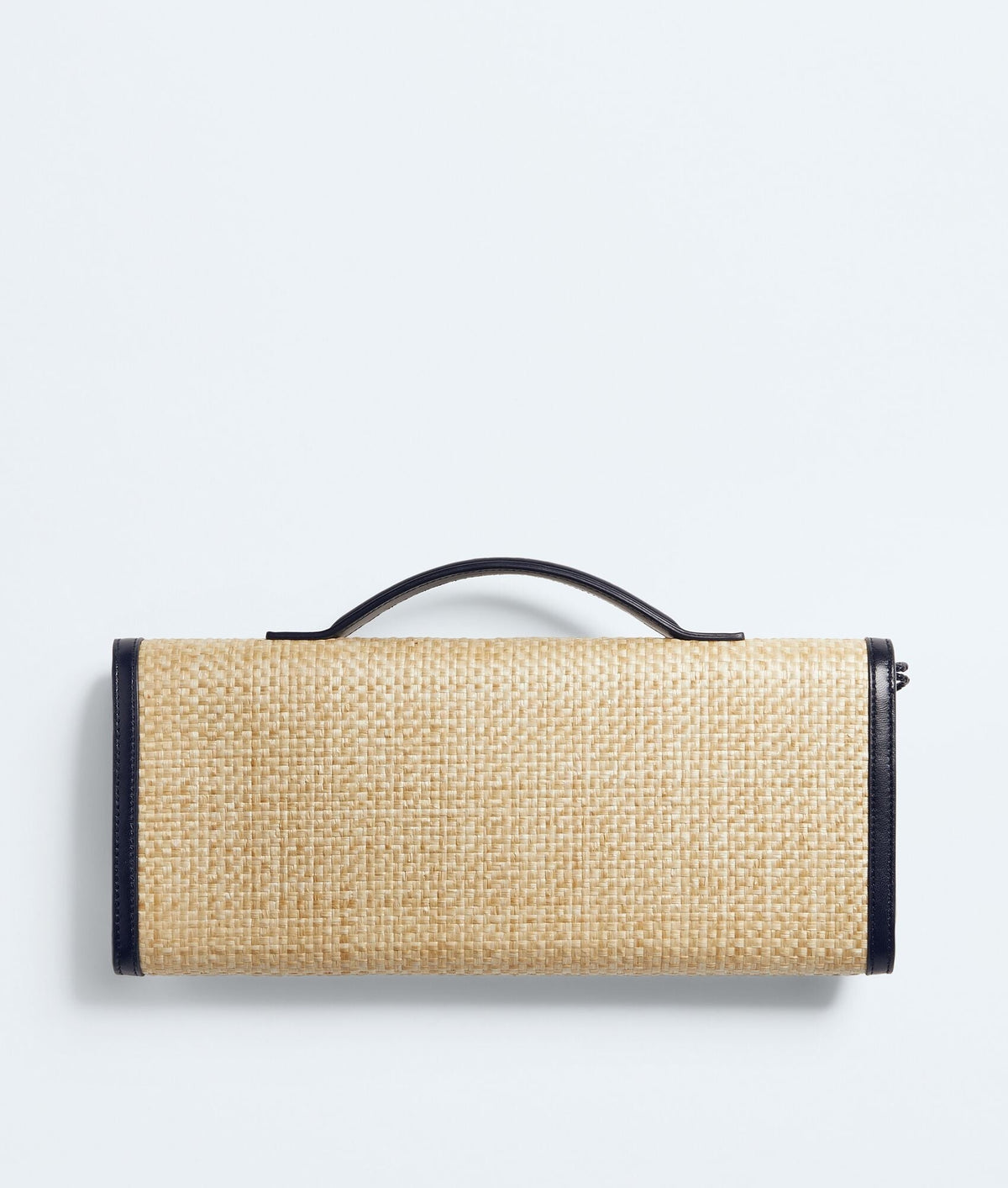 Carryta Women's Natural Raffia Leather Trim Clutch Bag