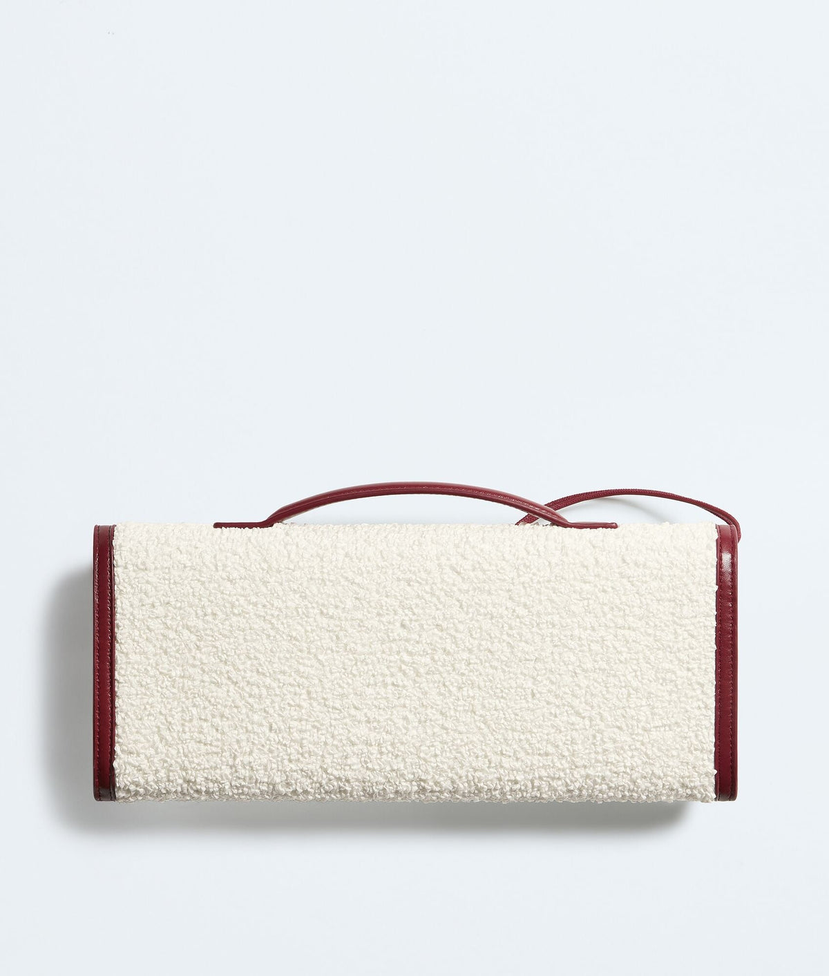 Carryta Women's White Curly Raffia Leather Trim Clutch Bag
