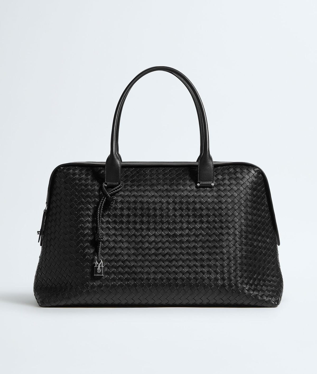 Carryta Black Woven Nappa Leather Weekender Bag