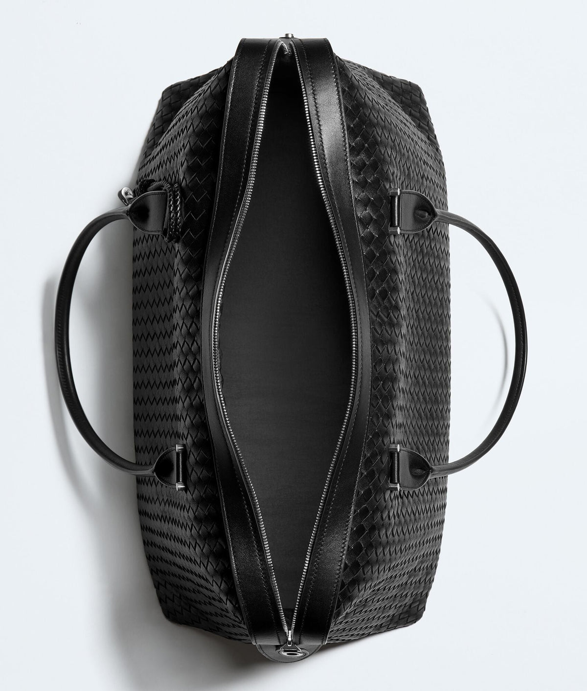 Carryta Black Woven Nappa Leather Weekender Bag