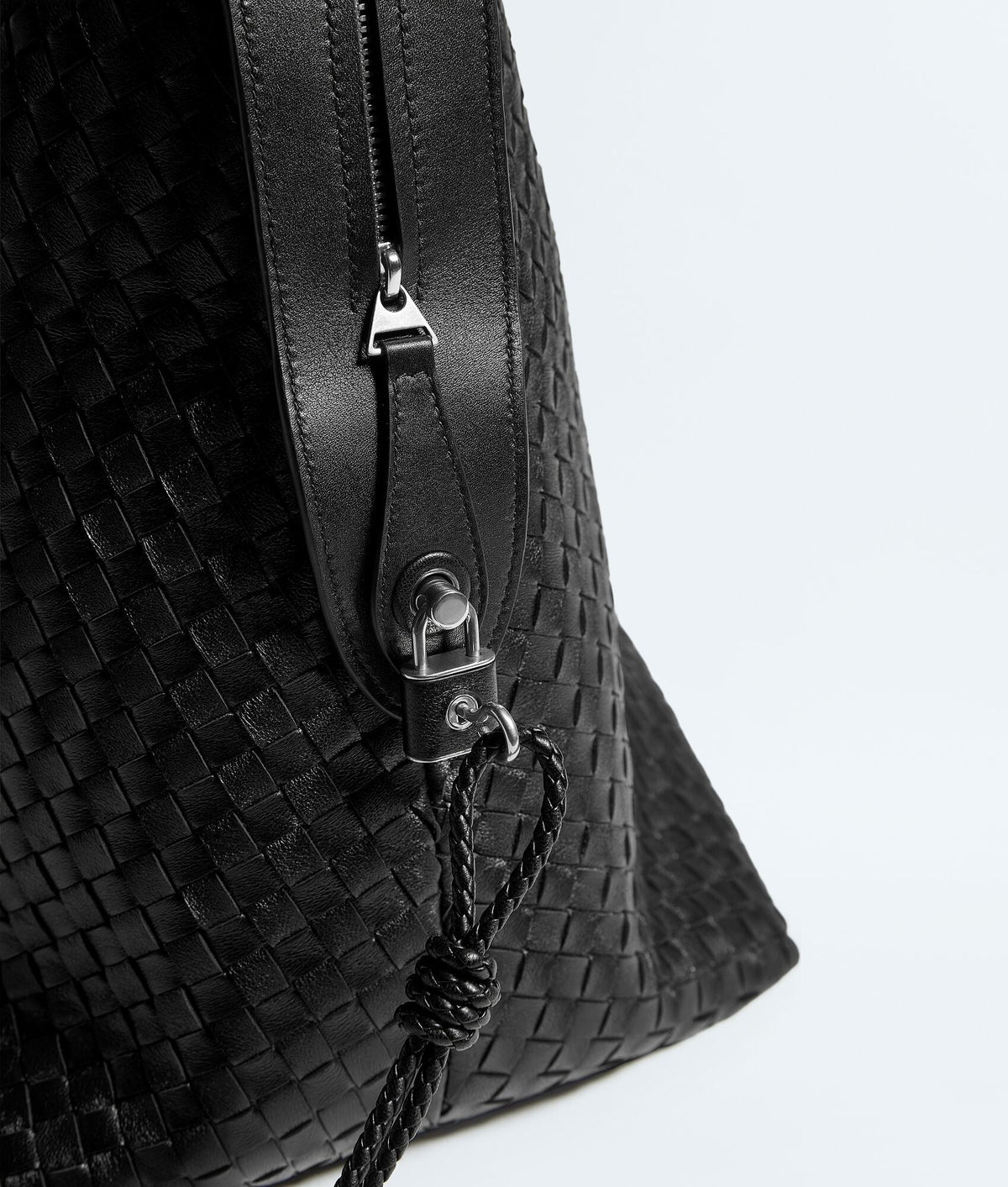 Carryta Black Woven Nappa Leather Weekender Bag