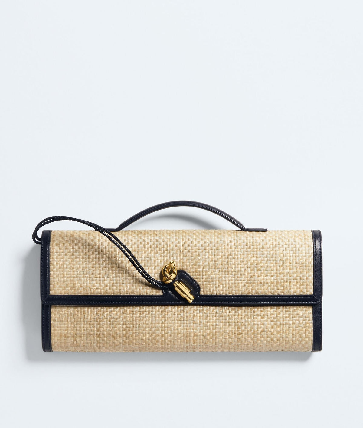 Carryta Women's Natural Raffia Leather Trim Clutch Bag